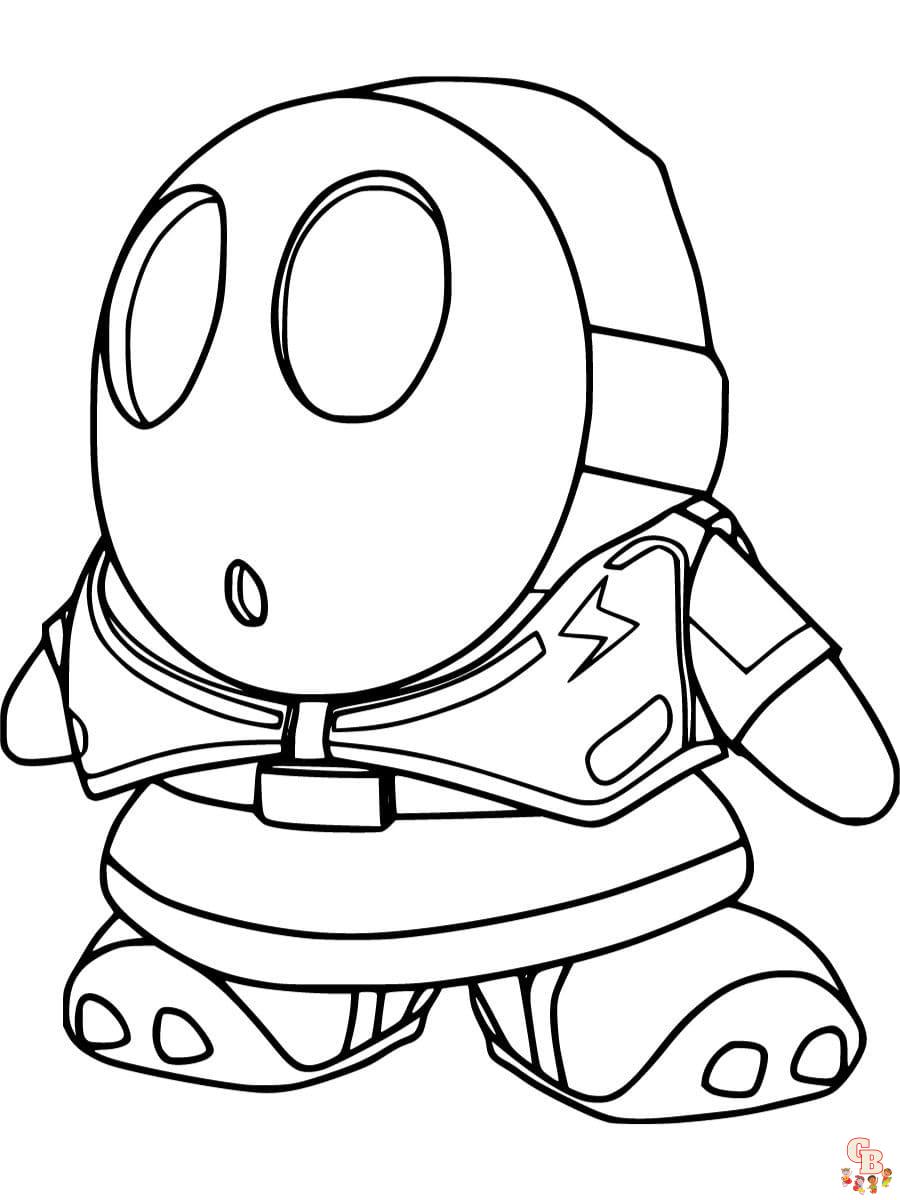 Printable shy guy coloring pages free for kids and adults