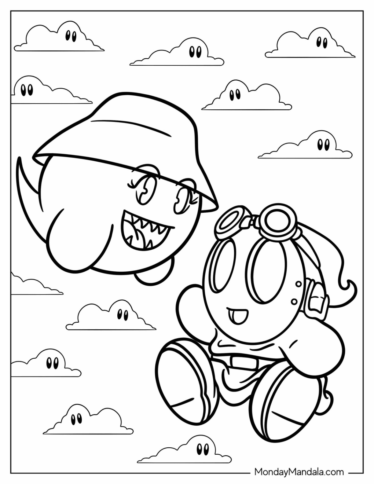 Shy guy coloring pages free pdf printables