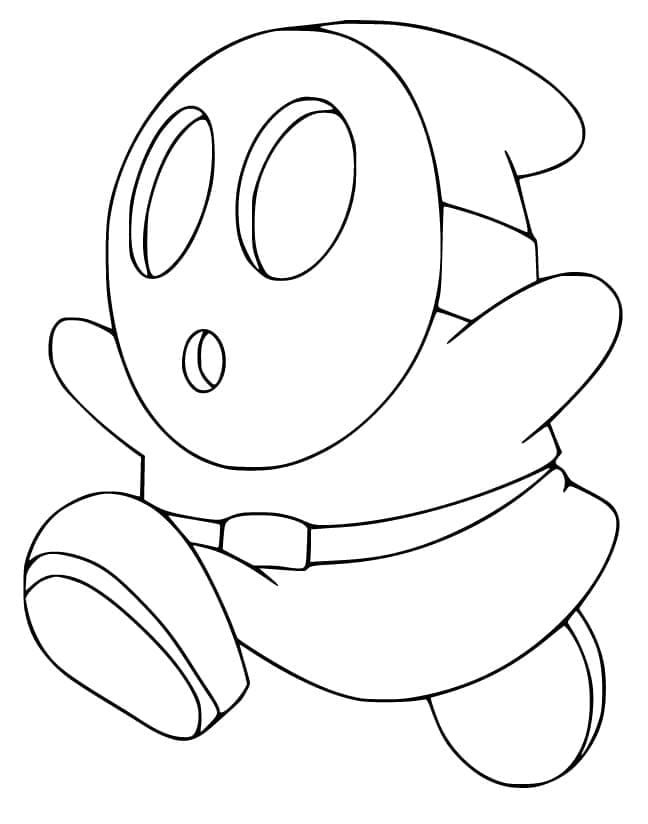 Shy guy from mario coloring page