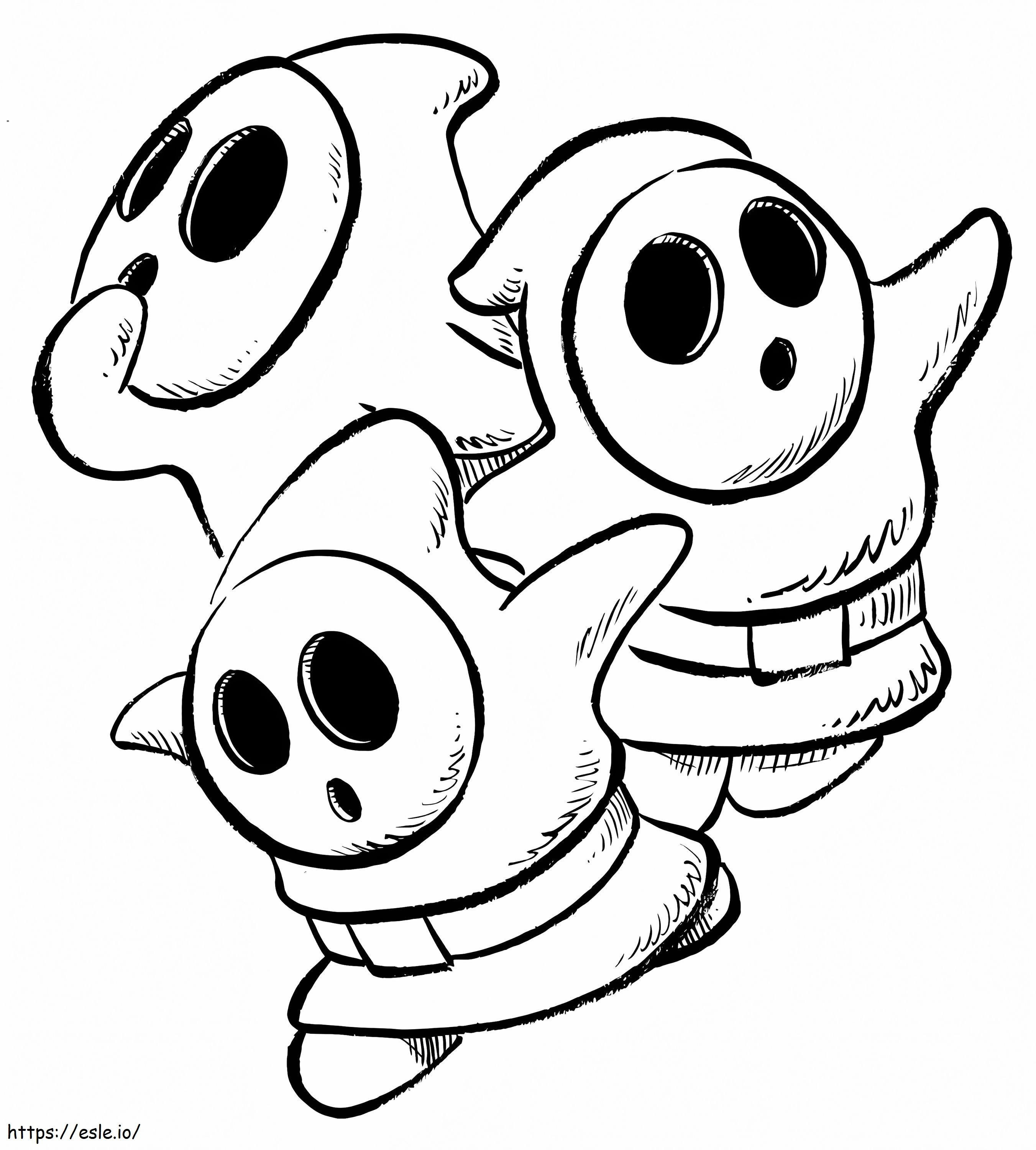 Shy guys from mar coloring page