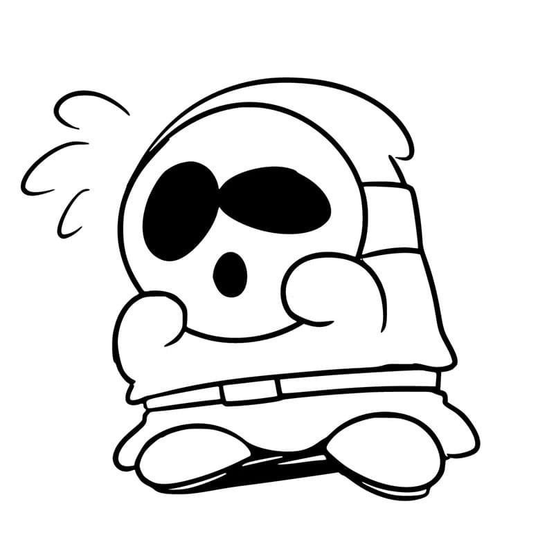 Funny shy guy coloring page