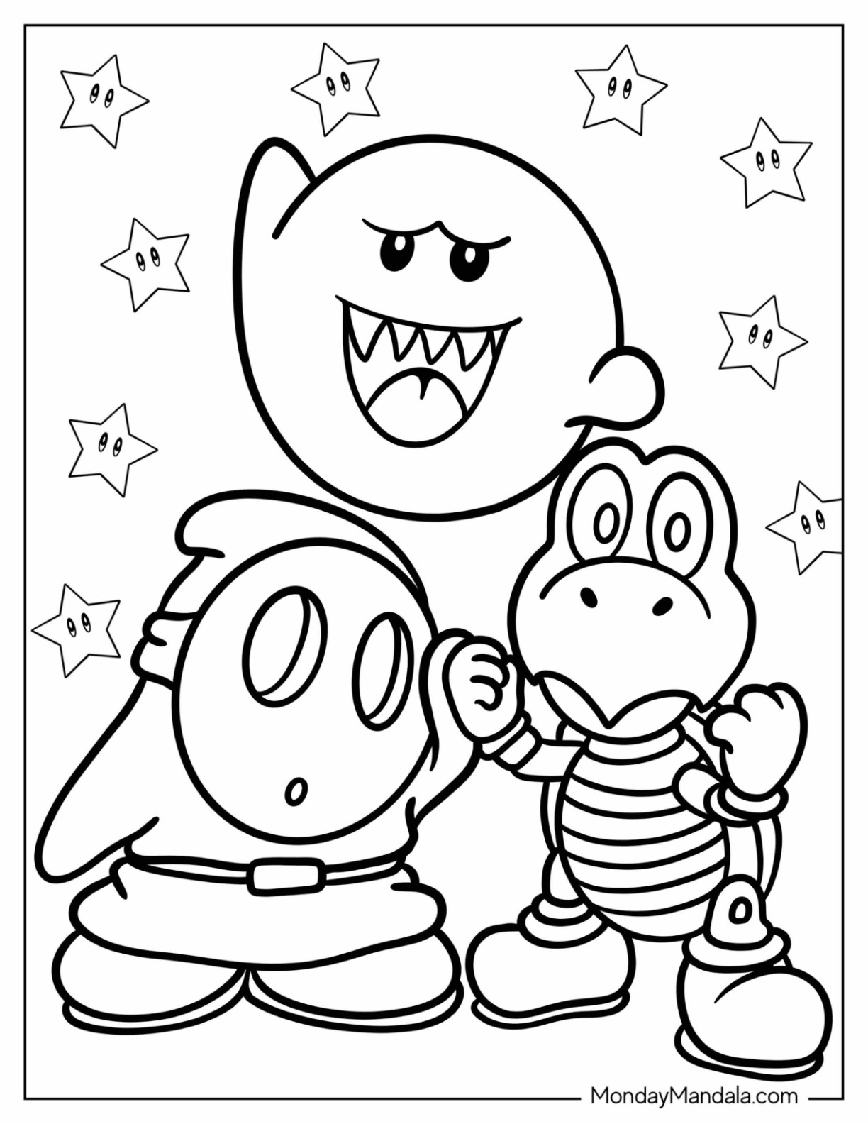 Shy guy coloring pages free pdf printables