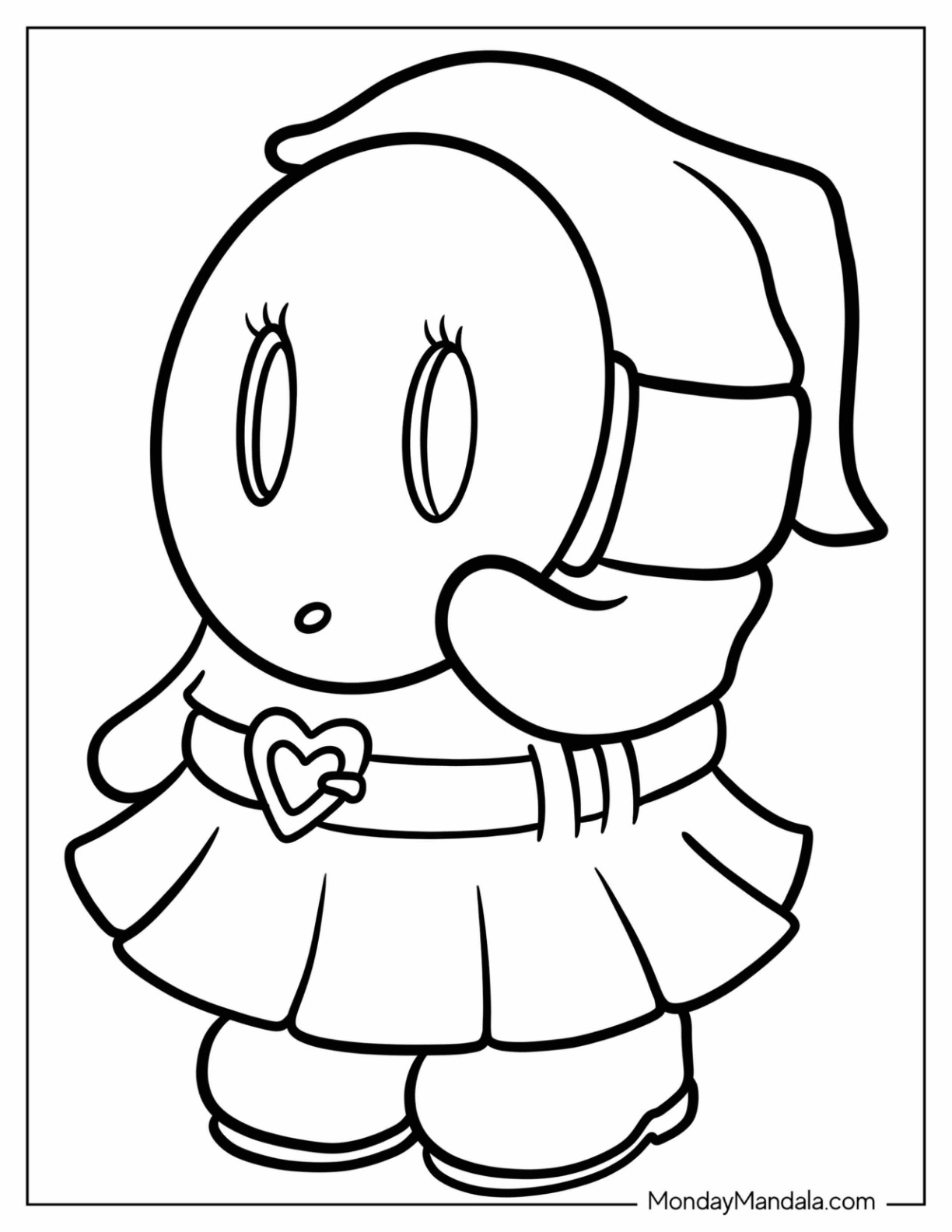 Shy guy coloring pages free pdf printables