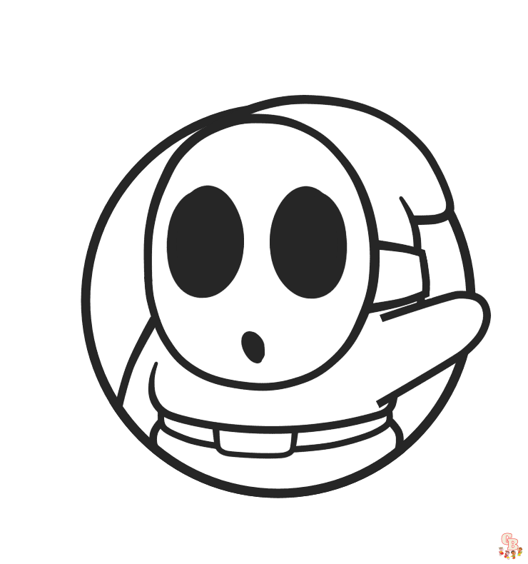 Printable shy guy coloring pages free for kids and adults