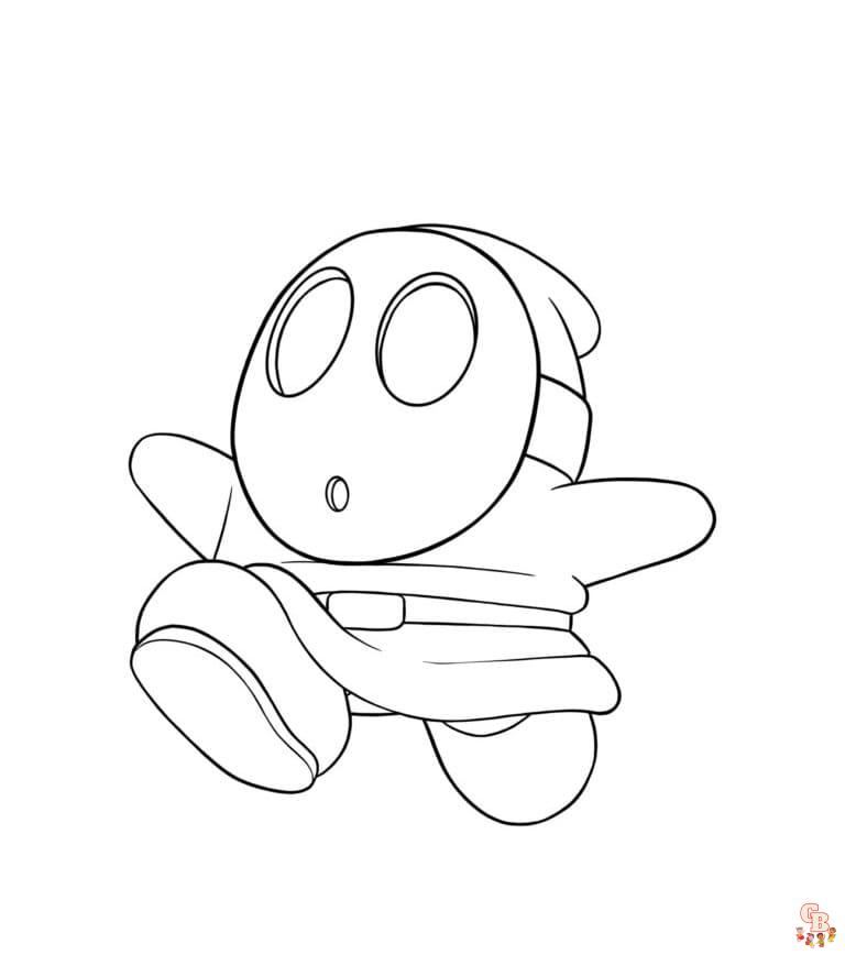 Printable shy guy coloring pages free for kids and adults