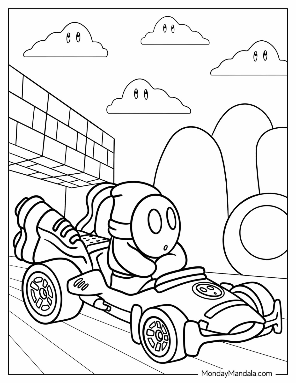 Shy guy coloring pages free pdf printables