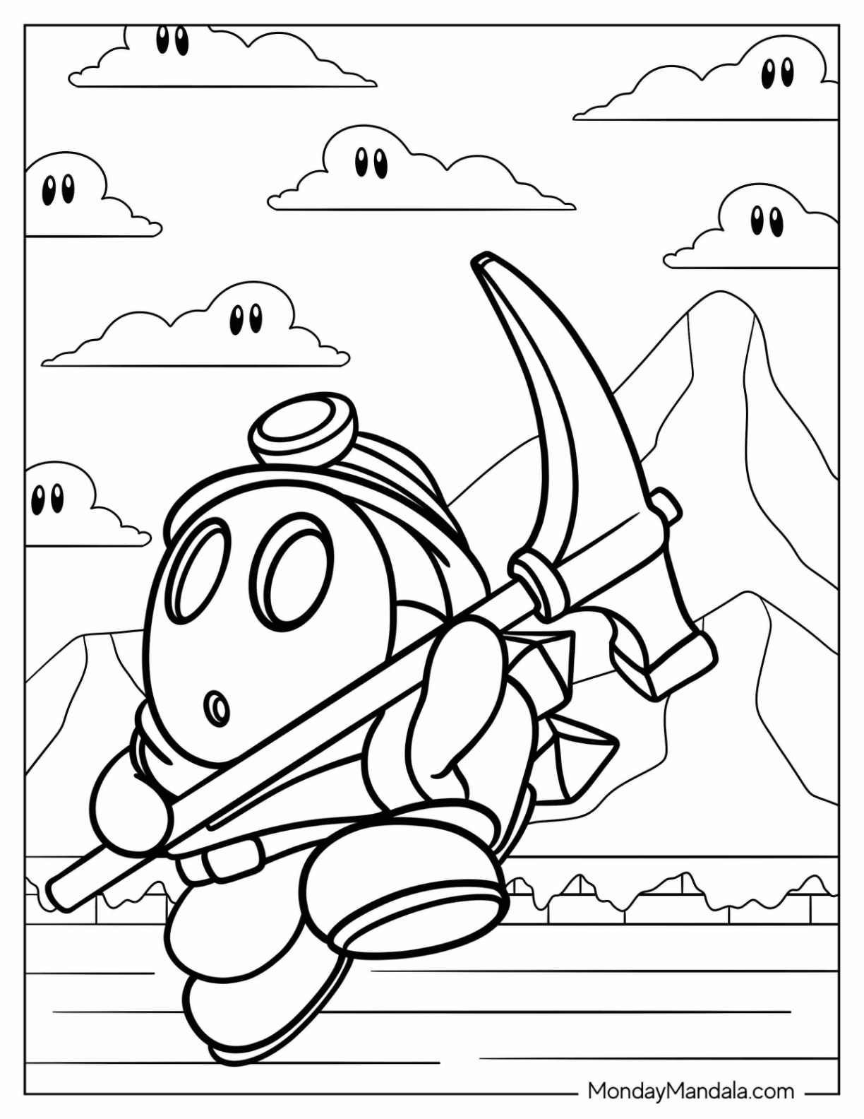 Shy guy coloring pages free pdf printables