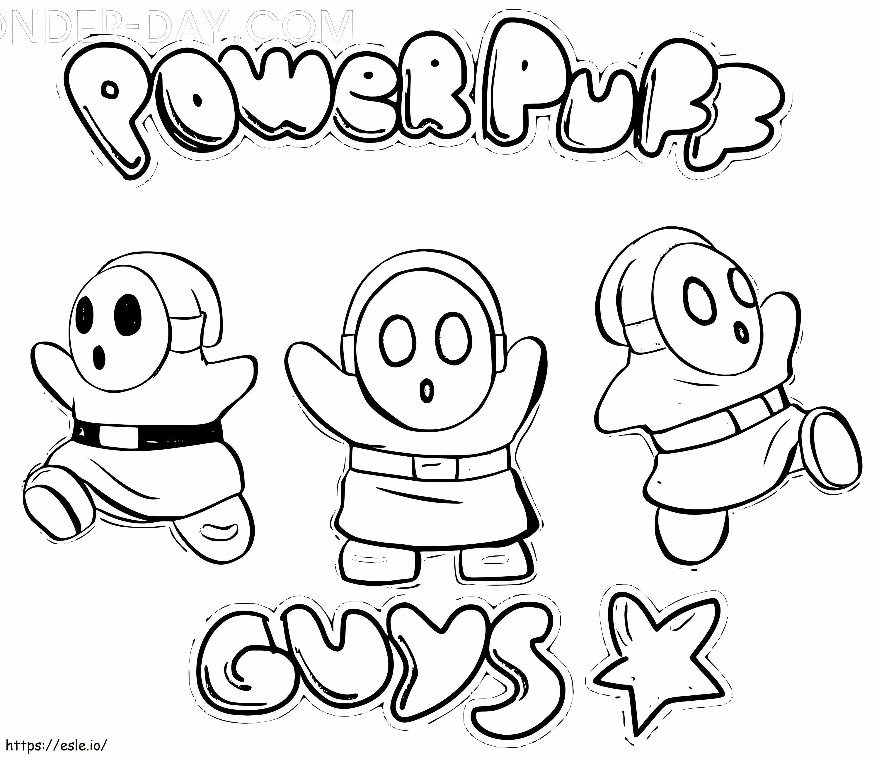 Powerpuff shy guy mar coloring page