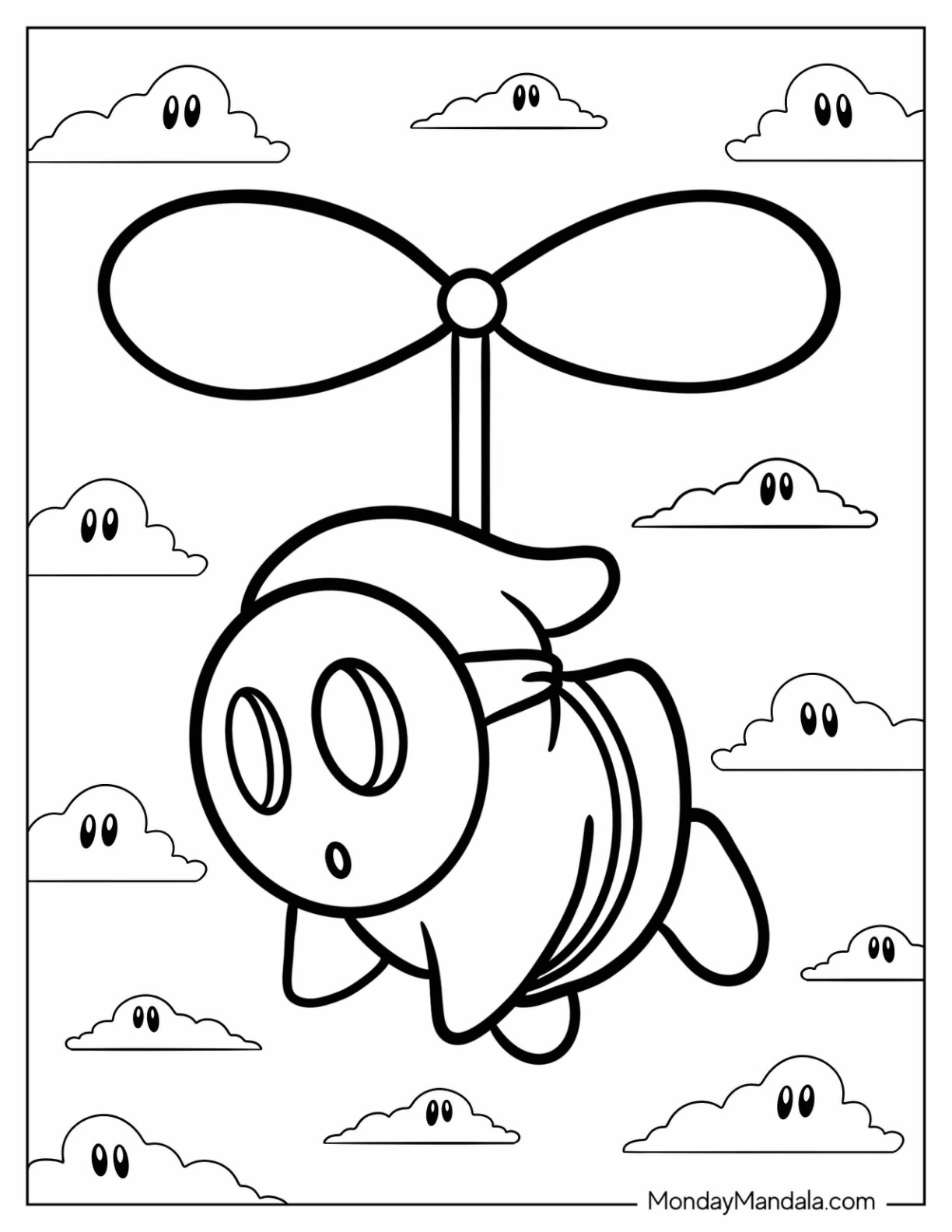 Shy guy coloring pages free pdf printables