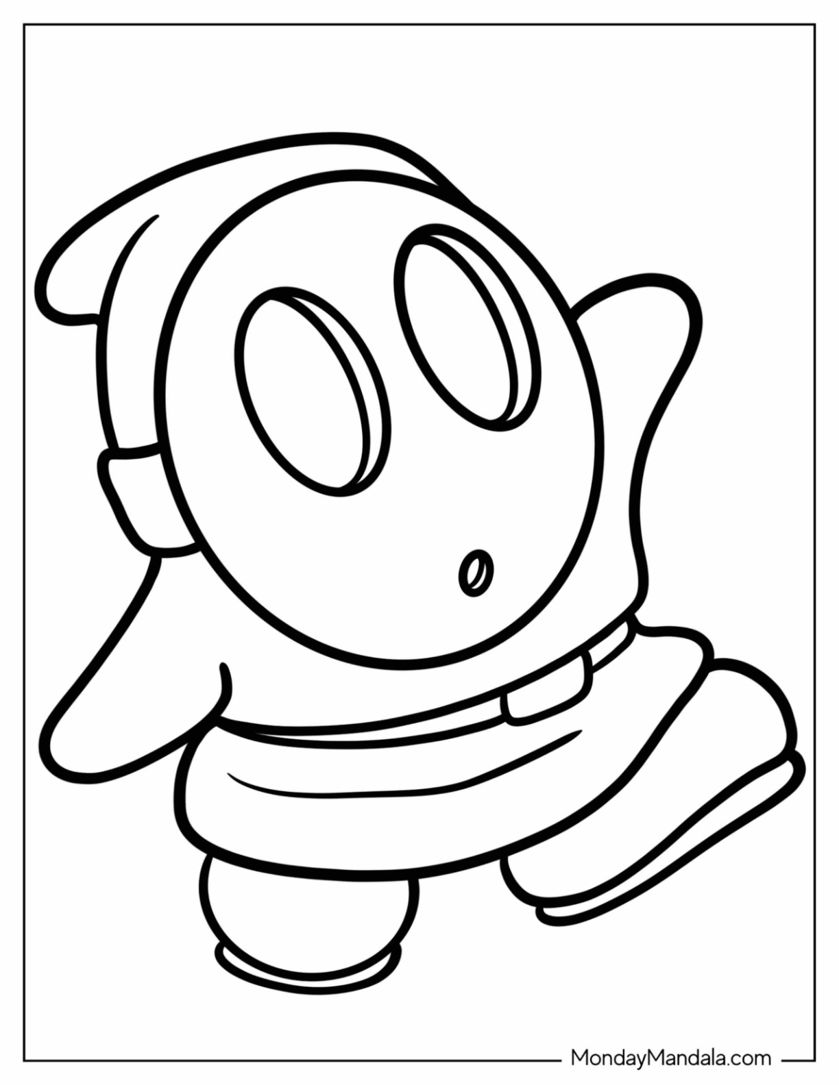 Shy guy coloring pages free pdf printables