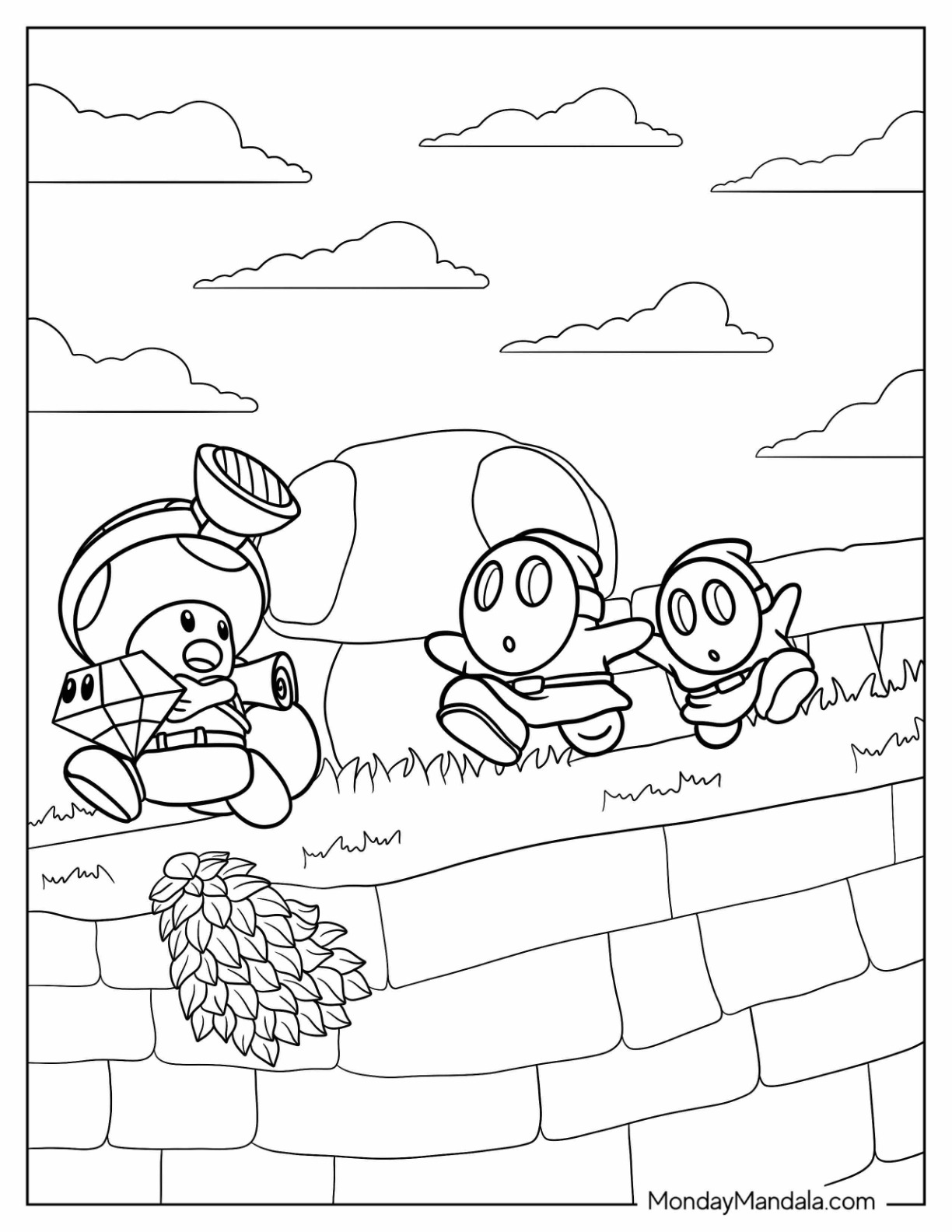 Shy guy coloring pages free pdf printables