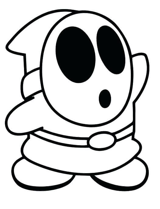 Shy guy from super mario coloring page