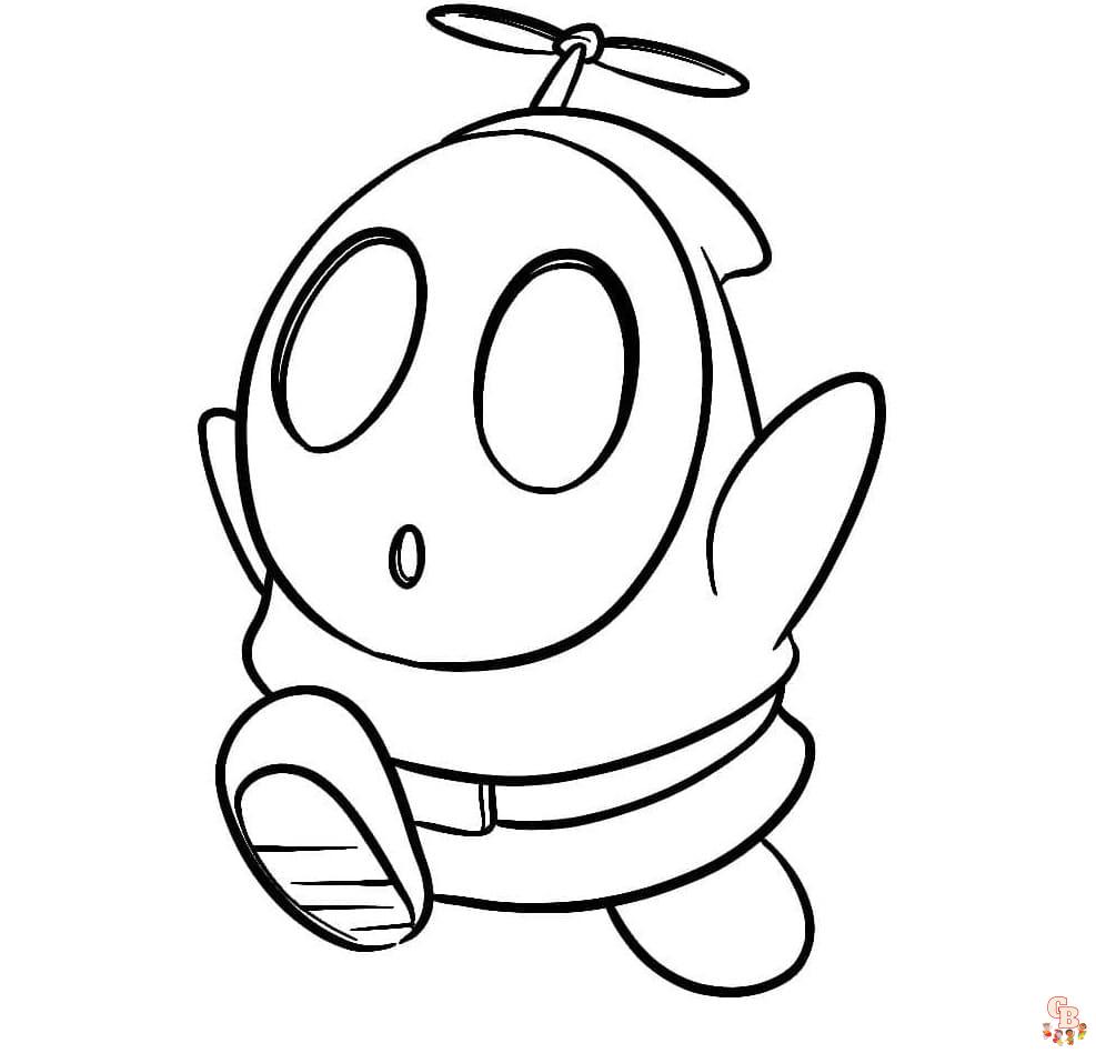 Printable shy guy coloring pages free for kids and adults