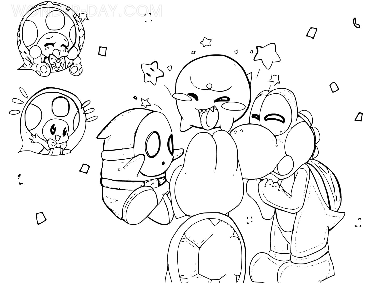 Shy guy mario coloring pages wonder day â coloring pages for children and adults