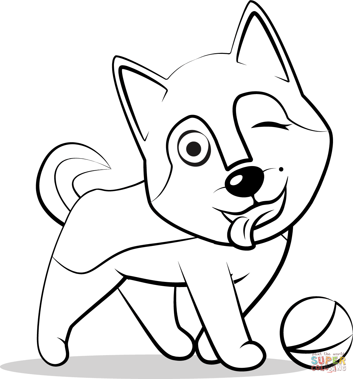 Husky puppy coloring page free printable coloring pages