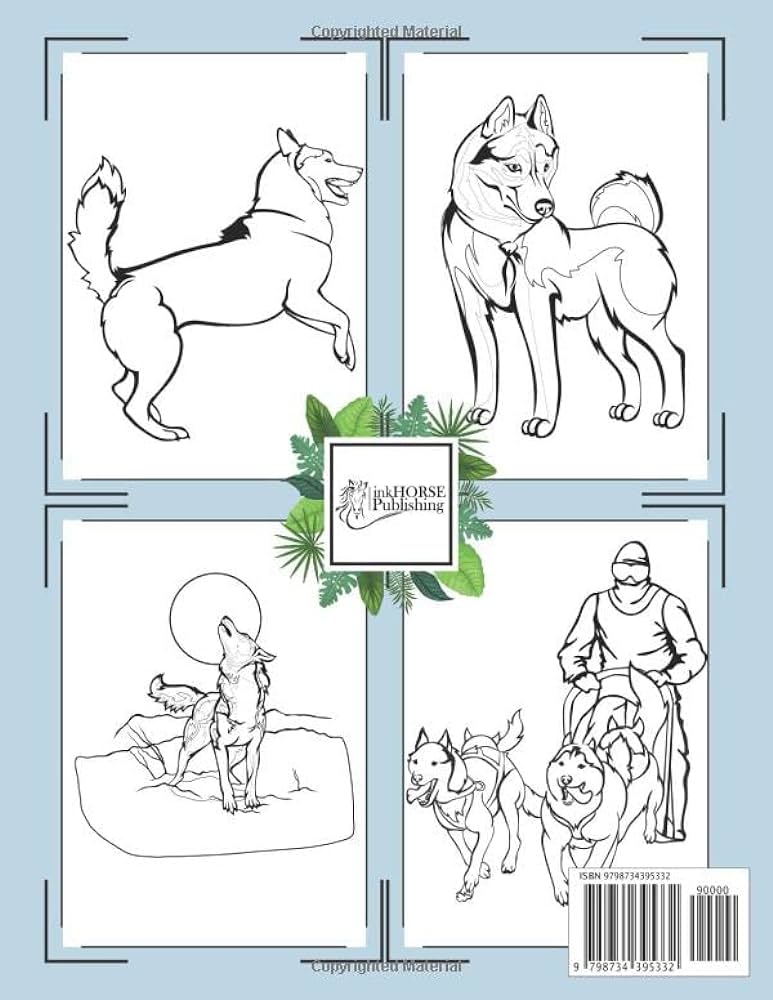 Husky coloring book for kids ages