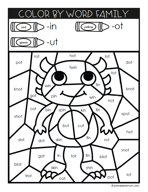 Monster sight word coloring book