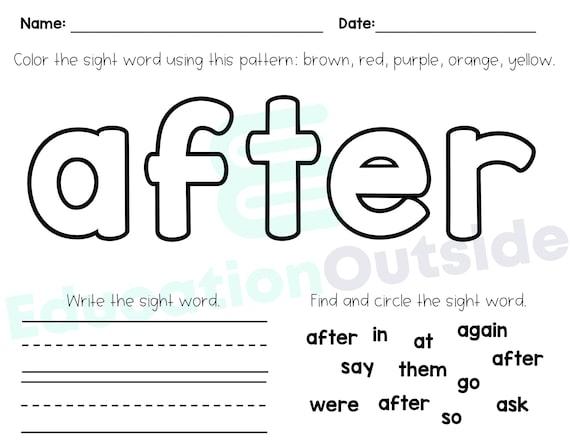 St grade coloring worksheets dolch sight words coloring pages children worksheets education printables teaching resources