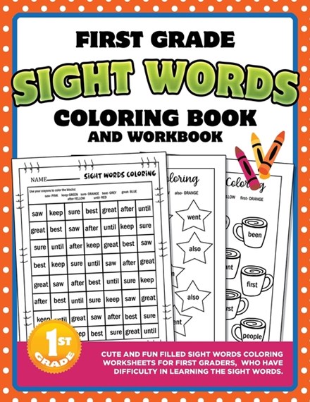 First grade sight words coloring book and workbook by panda publishing