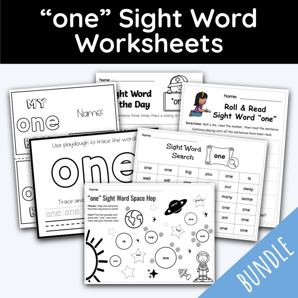 One sight word worksheets