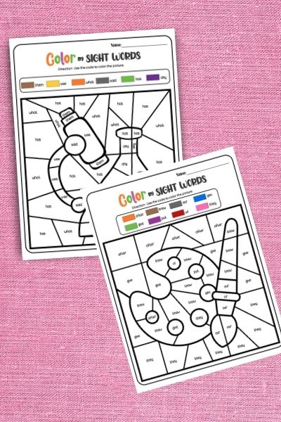 Free sight word coloring pages for early readers