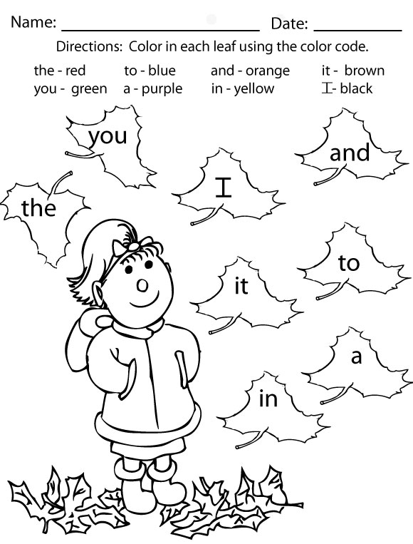 Fall coloring pages and activities