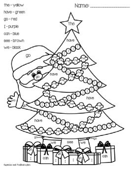 Christmas color by sight word freebie christmas kindergarten christmas classroom christmas school