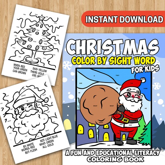 Best value christmas color by sight word coloring pages