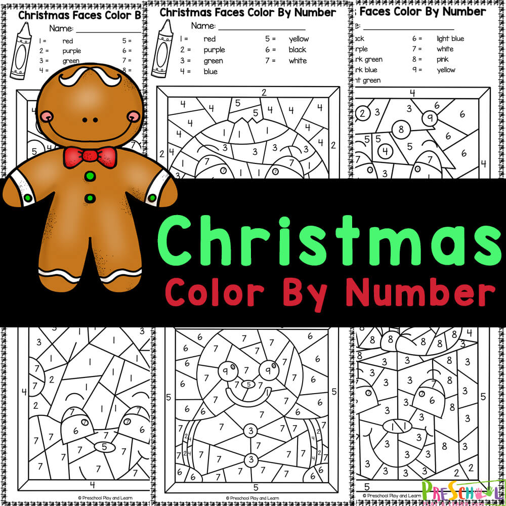 Free printable christmas color by number worksheets