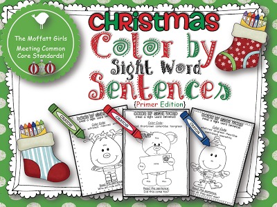 Free christmas color by sight word