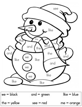 Christmas color by sight word by katie sharp tpt