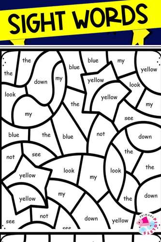 Outer space color by code sight words coloring pages kindergarten