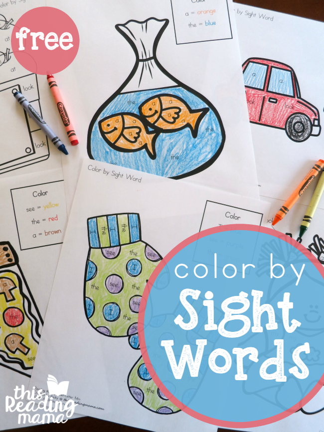Sight word coloring pages from reading the alphabet