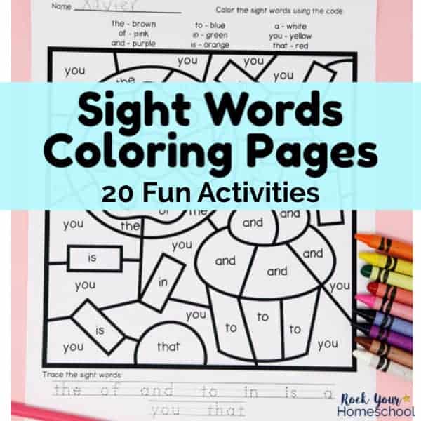 Sight words coloring activities