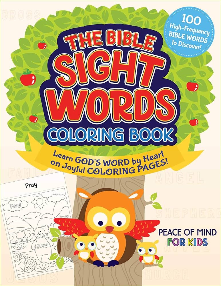 The peace of mind bible sight words coloring book learn gods word by heart on joyful coloring pages peace of mind for kids good books books