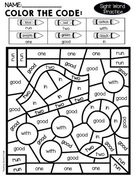 Sight words coloring pages by teaching second grade tpt