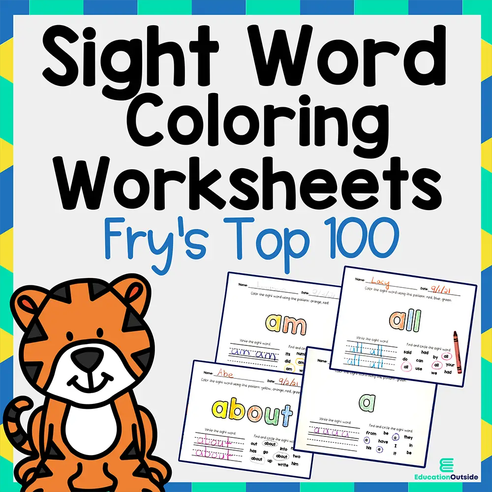 Frys first sight word coloring worksheets