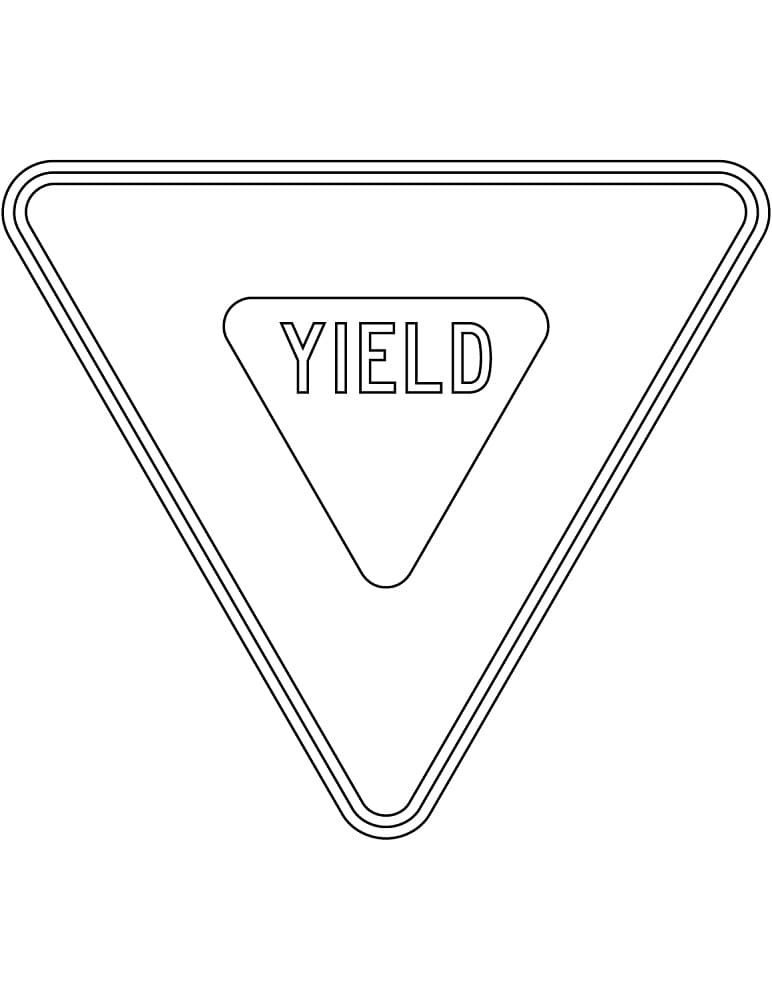 Yield sign coloring page