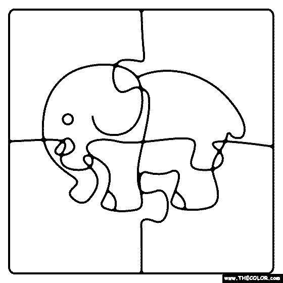 Jigsaw puzzle coloring page