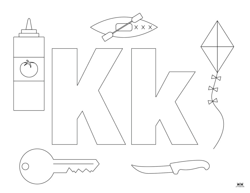 Letter k coloring pages