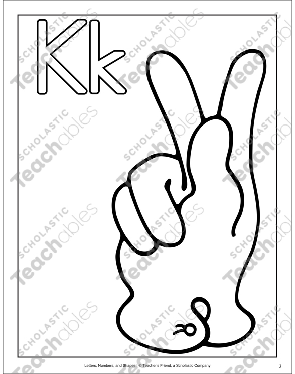 Letter k character page letter page sign language matching cards printable skills sheets cut and pastes