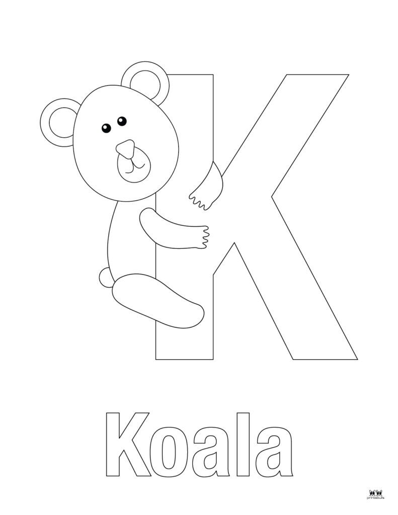 Letter k coloring pages