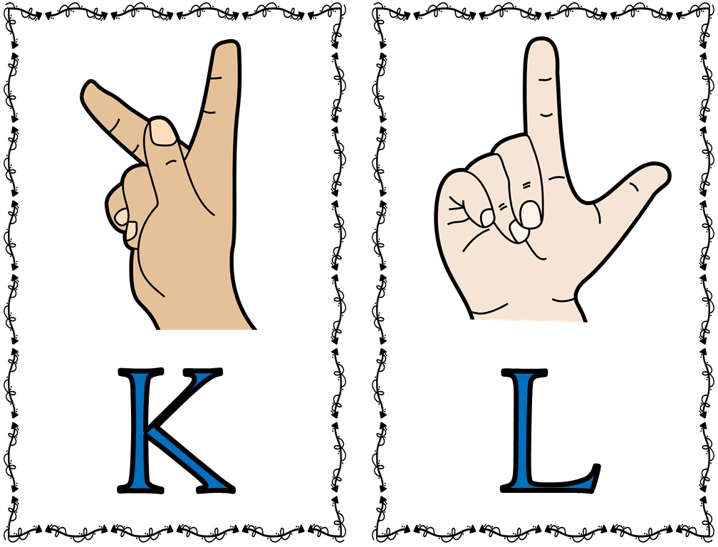 Sign language alphabet posters made by teachers