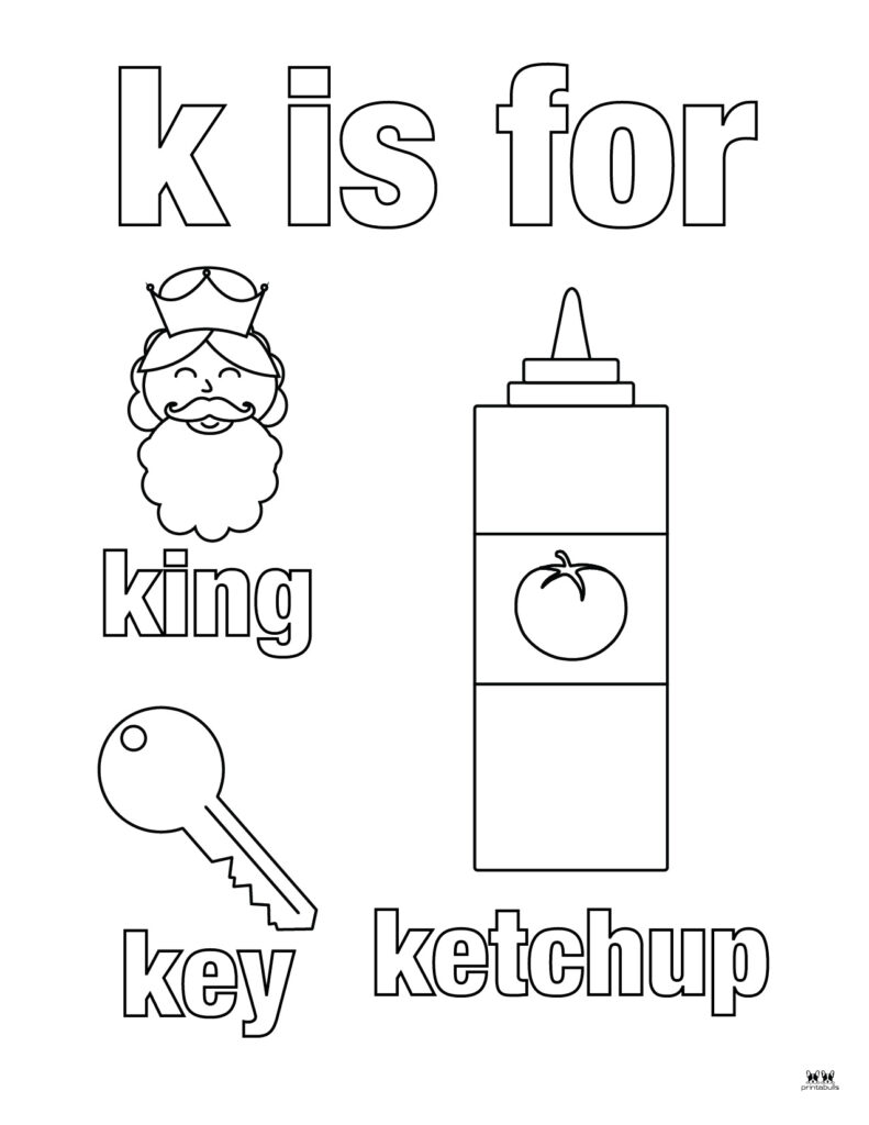 Letter k coloring pages