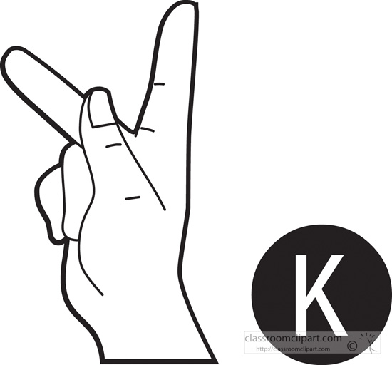 Asl sign language letter k coloring page free printable off