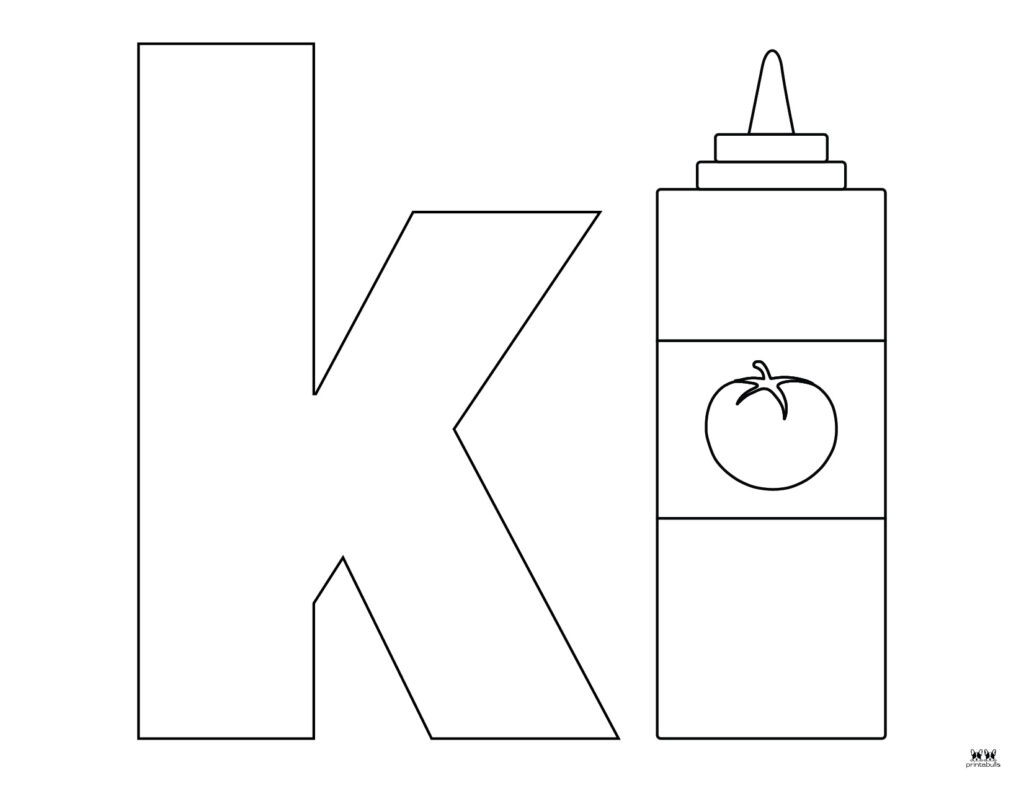 Letter k coloring pages