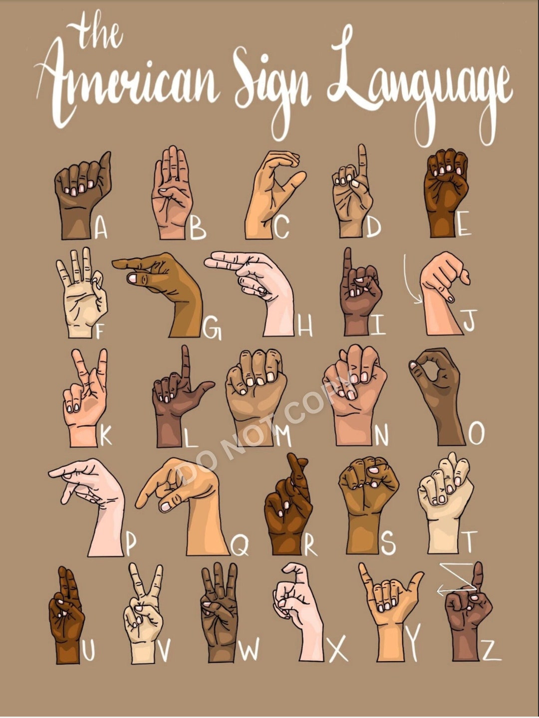 American sign language asl digital download only