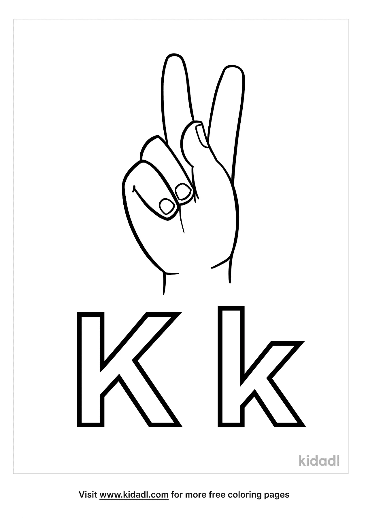 Free sign language letter k coloring page coloring page printables