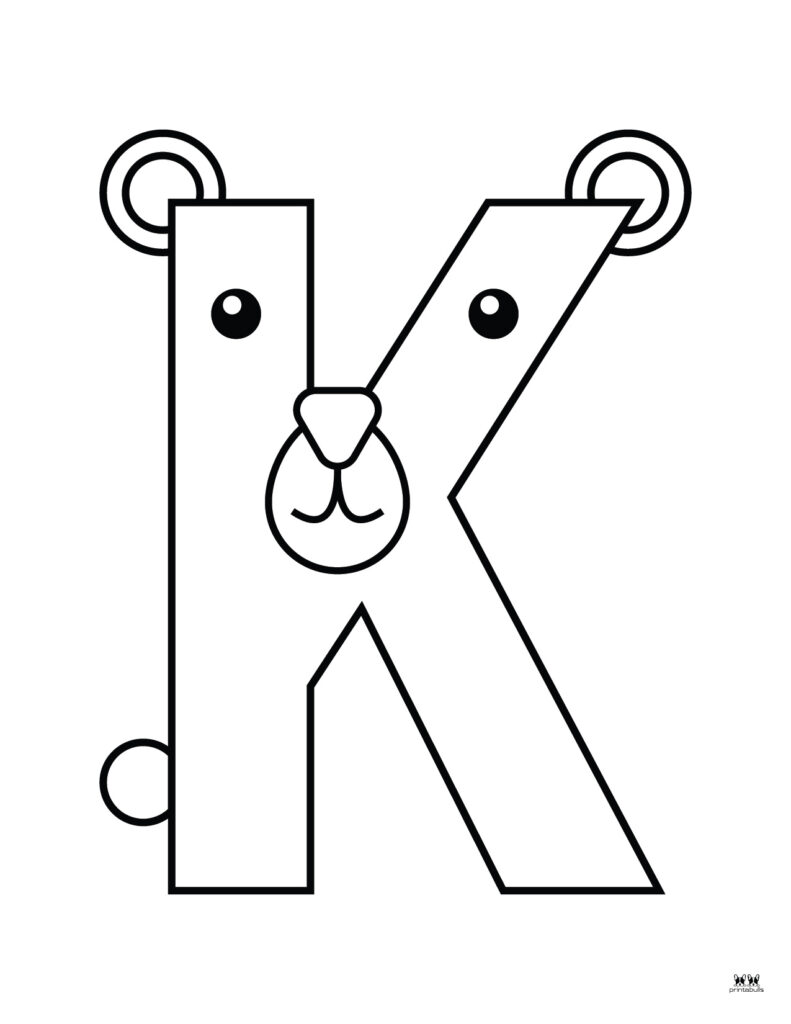 Letter k coloring pages