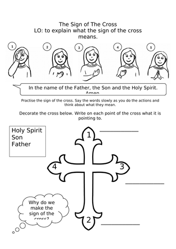 Re the sign of the cross worksheet for kseyfs catholic teaching resources